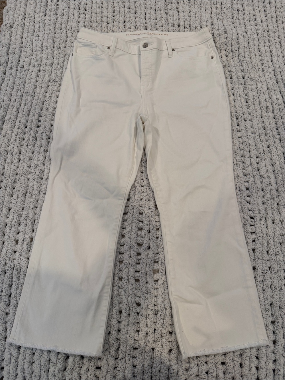 Chico’s Women’s So Slimming Girlfriend Kick Flare Jeans - Size 2 US 12 White